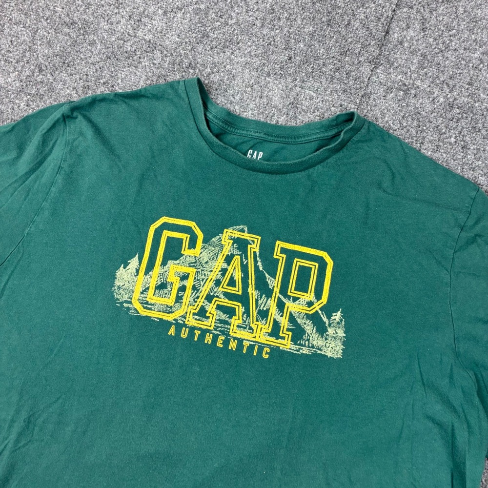 Gap Authentic Mens XXL Green Mountain Graphic T-Shirt Short Sleeve Crewneck